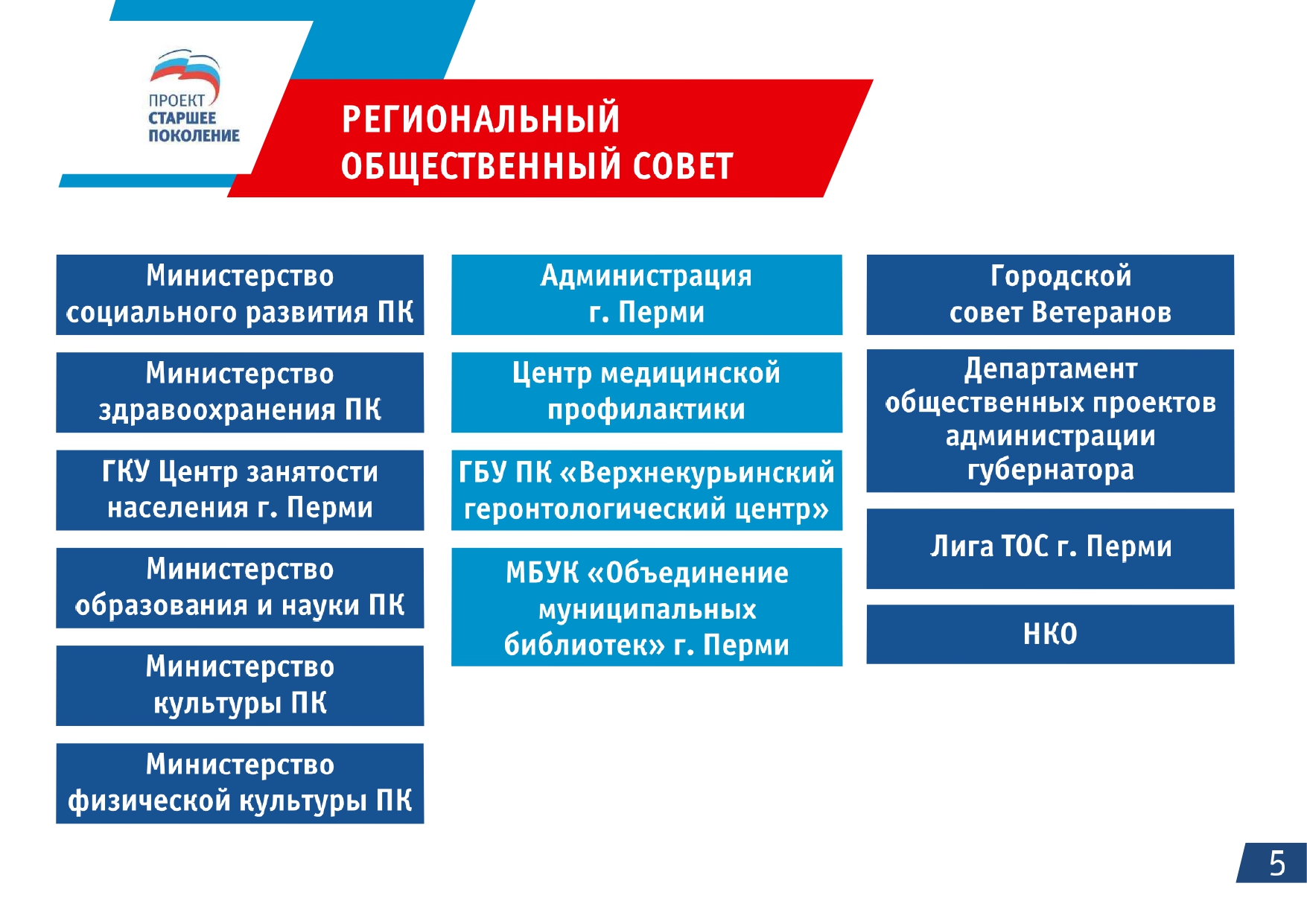 Реализация федерального проекта старшее поколение